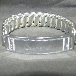 Vintage silver ID stretch bracelet Clarence